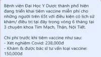 Bệnh viện ĐH Y dược TP.HCM nói về thông tin thu tiền người tiêm vaccine COVID-19